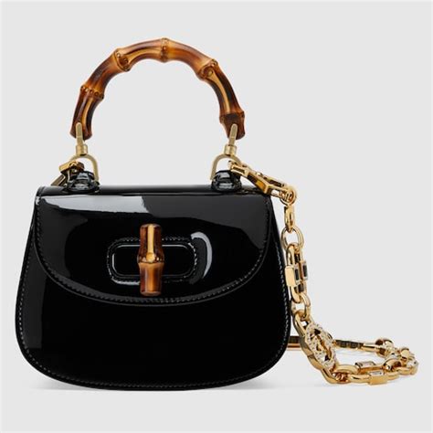 Gucci Bamboo 1947 mini top handle bag in black leather